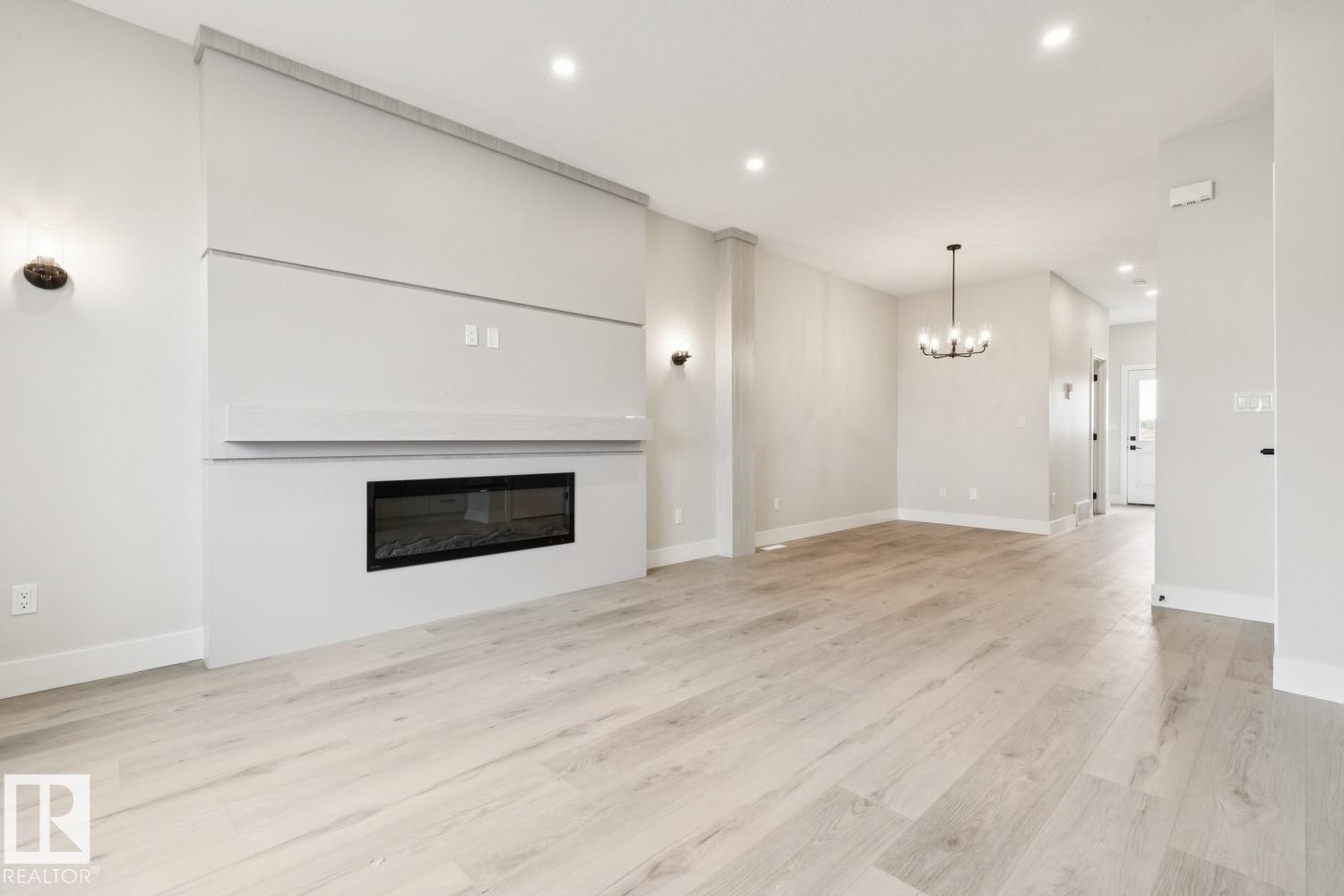 492 Robinson Boulevard, Leduc, AB - Indoor Photo Showing Living Room With Fireplace