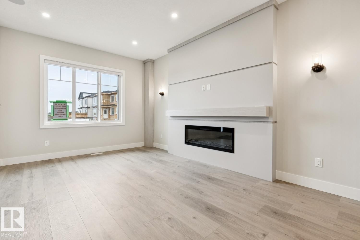 492 Robinson Boulevard, Leduc, AB - Indoor Photo Showing Living Room With Fireplace