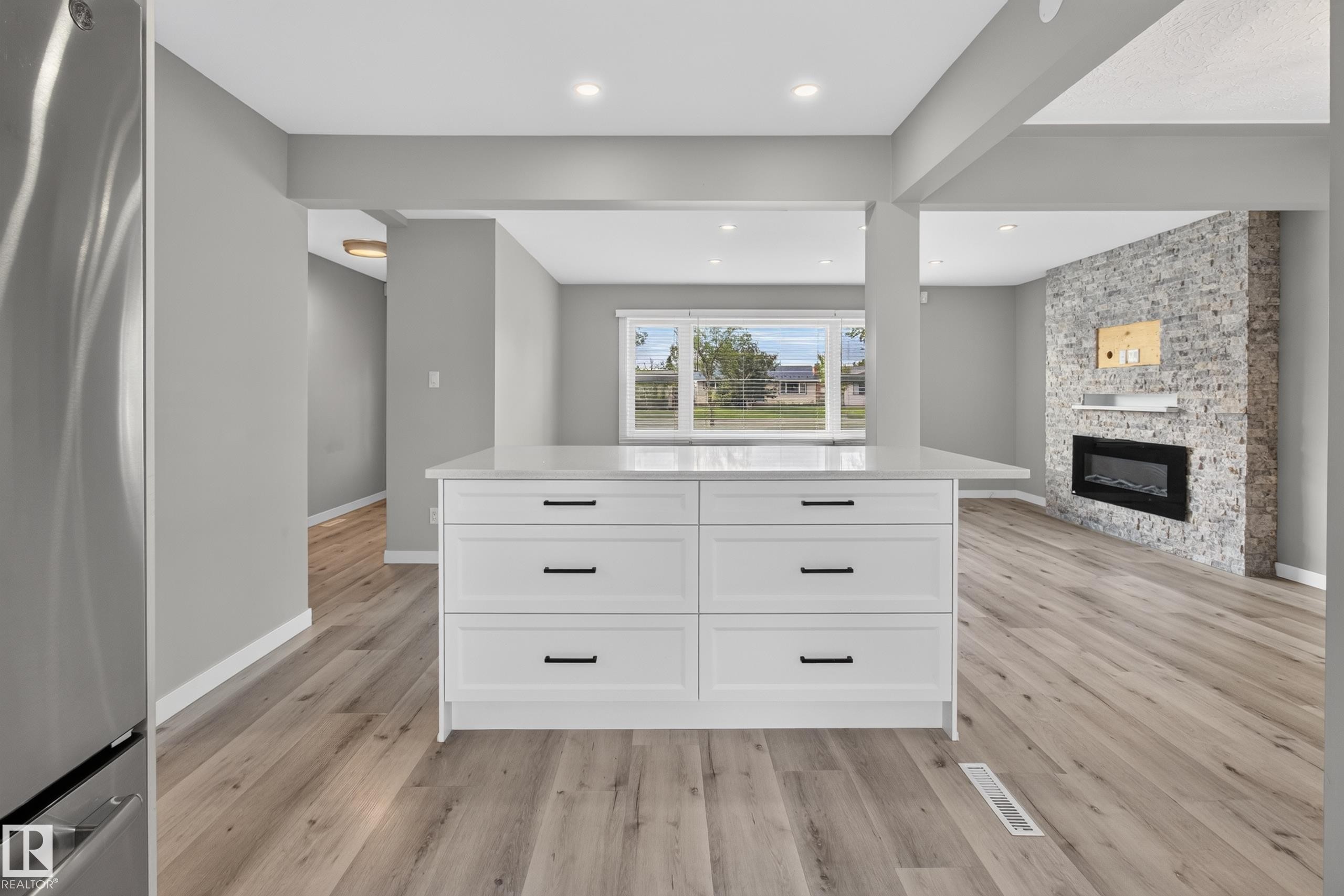 7108 90 Avenue Nw, Edmonton, AB - Indoor With Fireplace