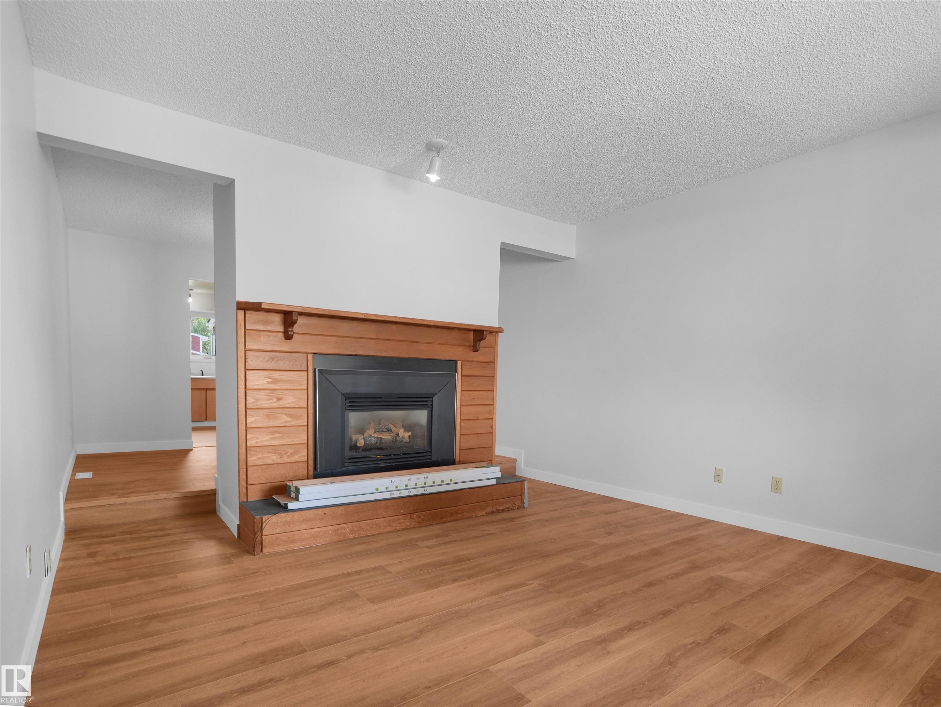 #50 1904 48 St Nw, Edmonton, AB - Indoor Photo Showing Living Room With Fireplace