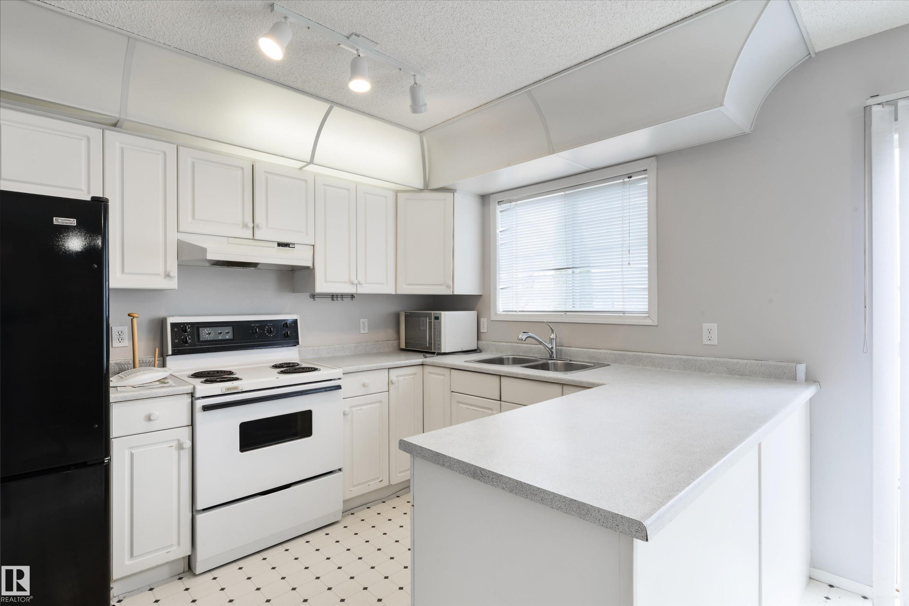 #123 1670 Jamha Rd Nw, Edmonton, AB - Indoor Photo Showing Kitchen With Double Sink