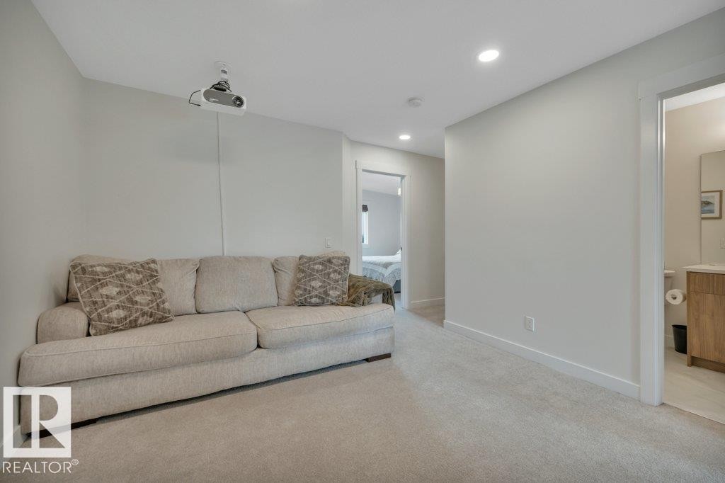 Looking to Primary Suite - 5329 Lark Landing Nw, Edmonton, AB - Indoor Photo Showing Living Room