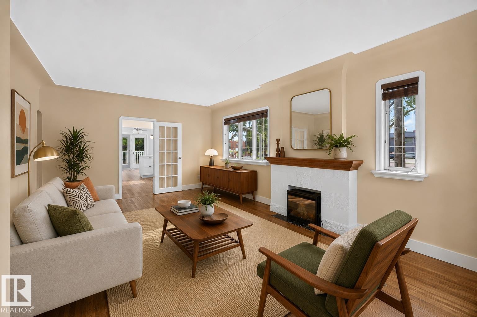 11603 71 Street Nw, Edmonton, AB - Indoor Photo Showing Living Room With Fireplace
