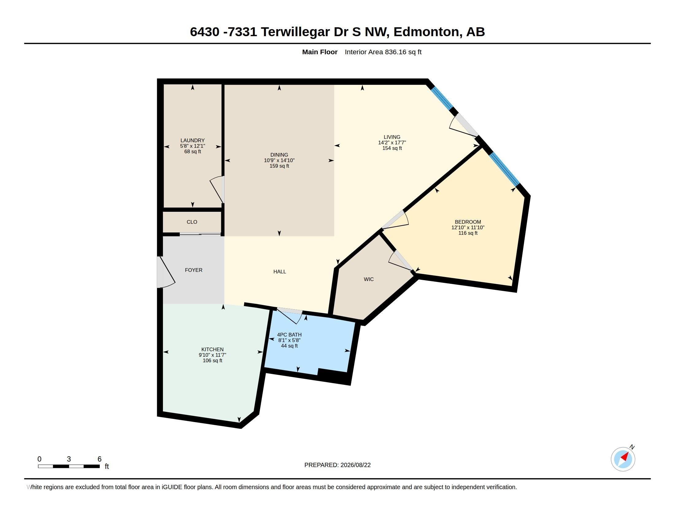 Floor plan - #6430 7331 South Terwillegar Dr Nw, Edmonton, AB