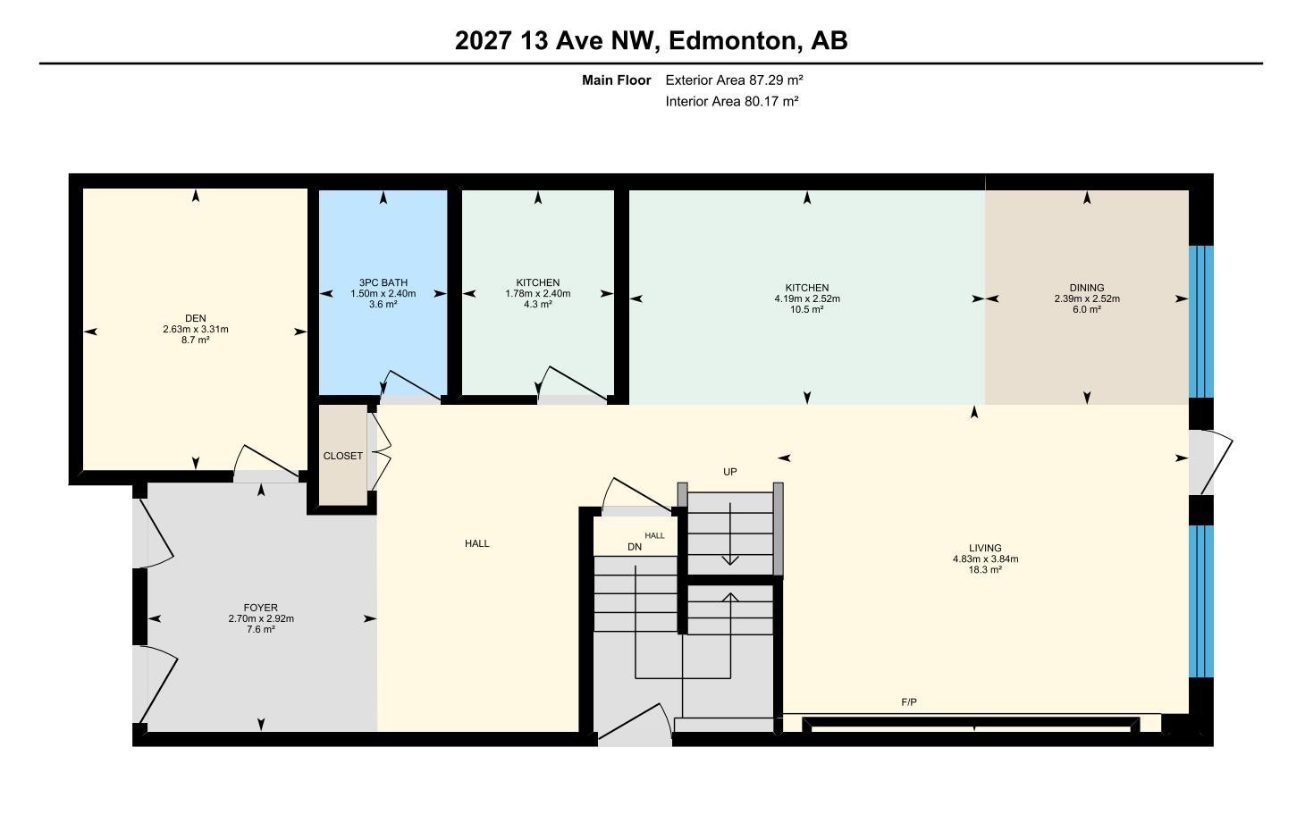 Floor plan - 2027 13 Avenue Nw, Edmonton, AB