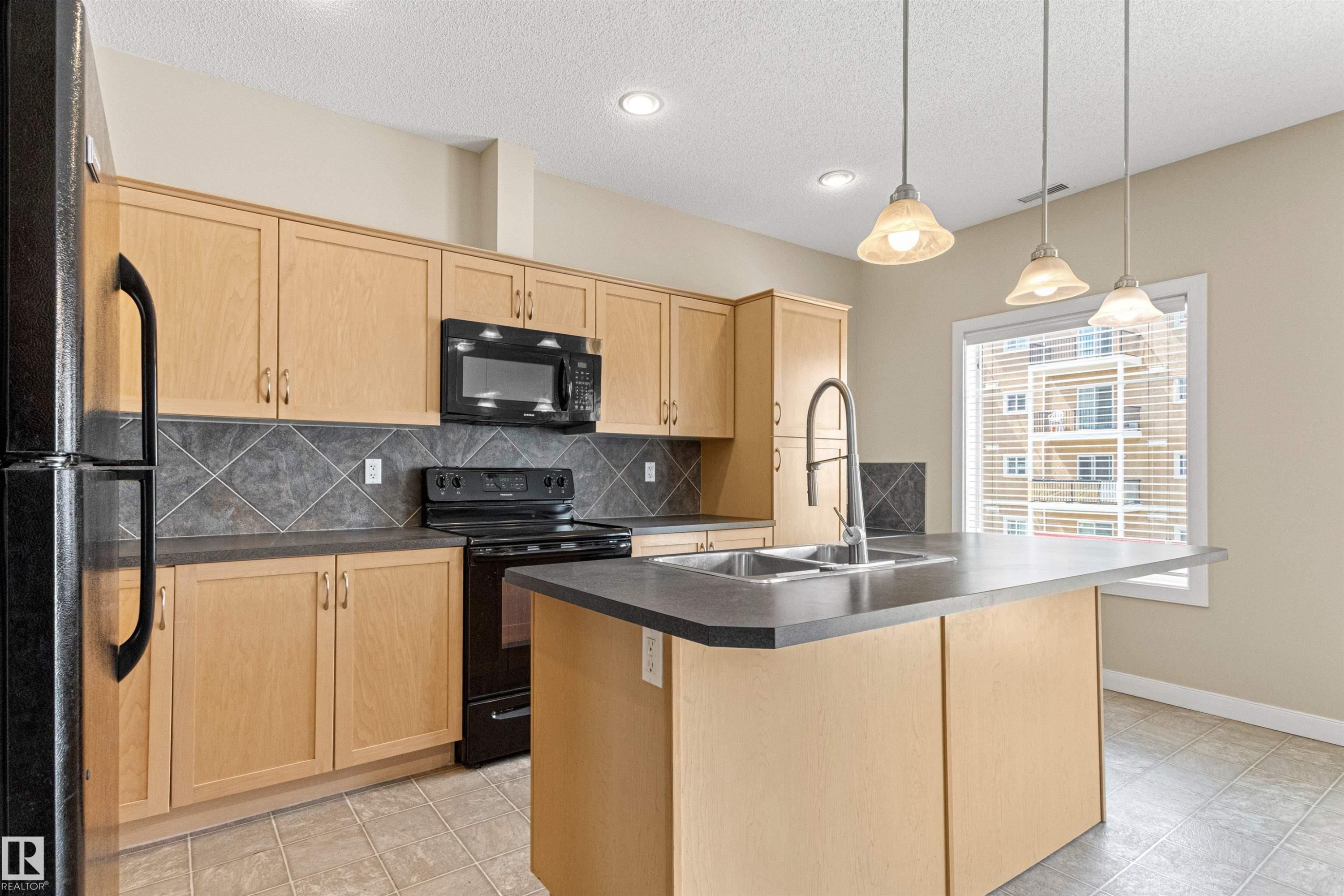 #39 13825 155 Av Nw, Edmonton, AB - Indoor Photo Showing Kitchen With Double Sink