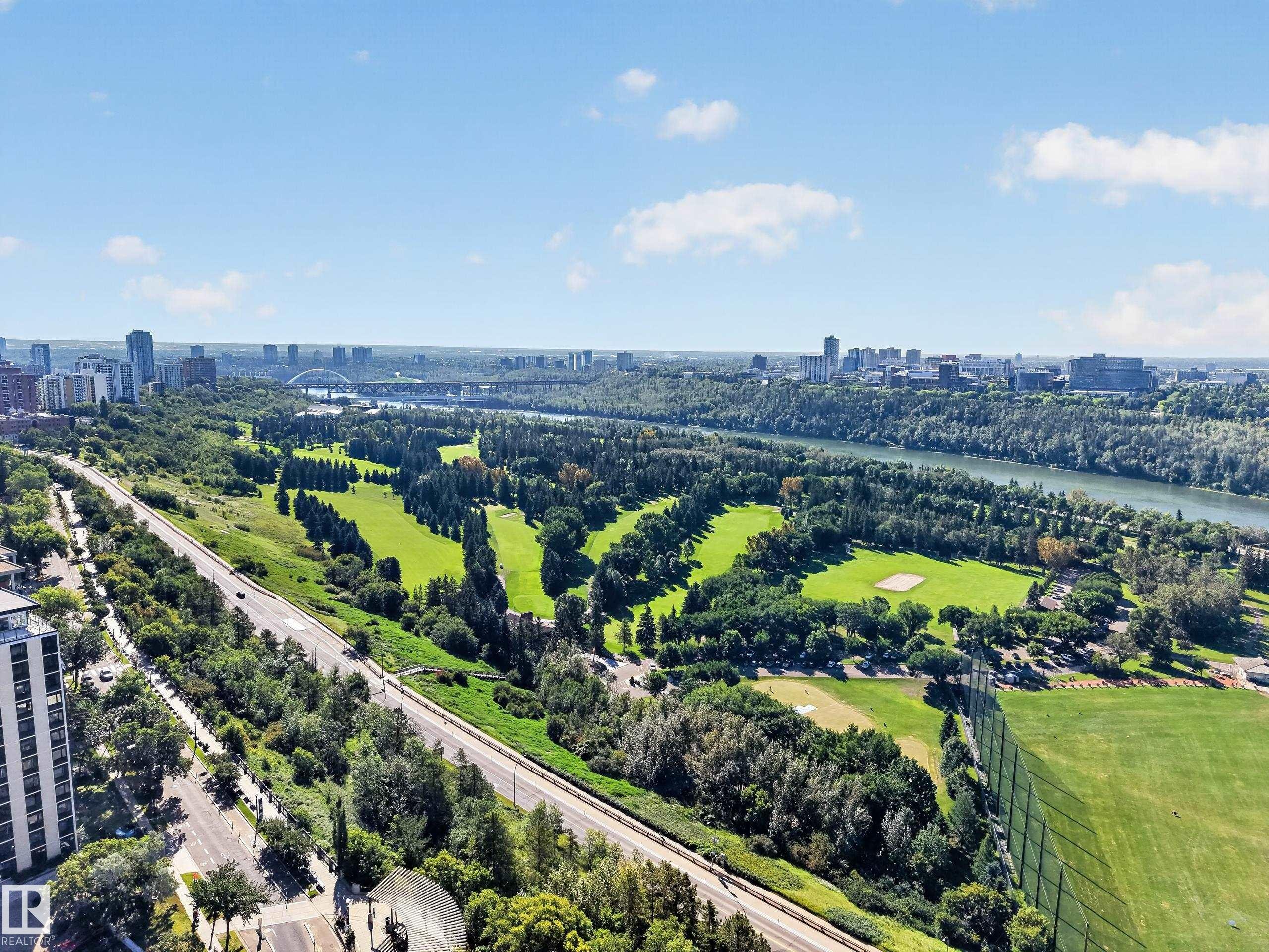 South Facing River Valley and Victoria Golf Course View from the Condo. - #803 10011 123 St Nw, Edmonton, AB