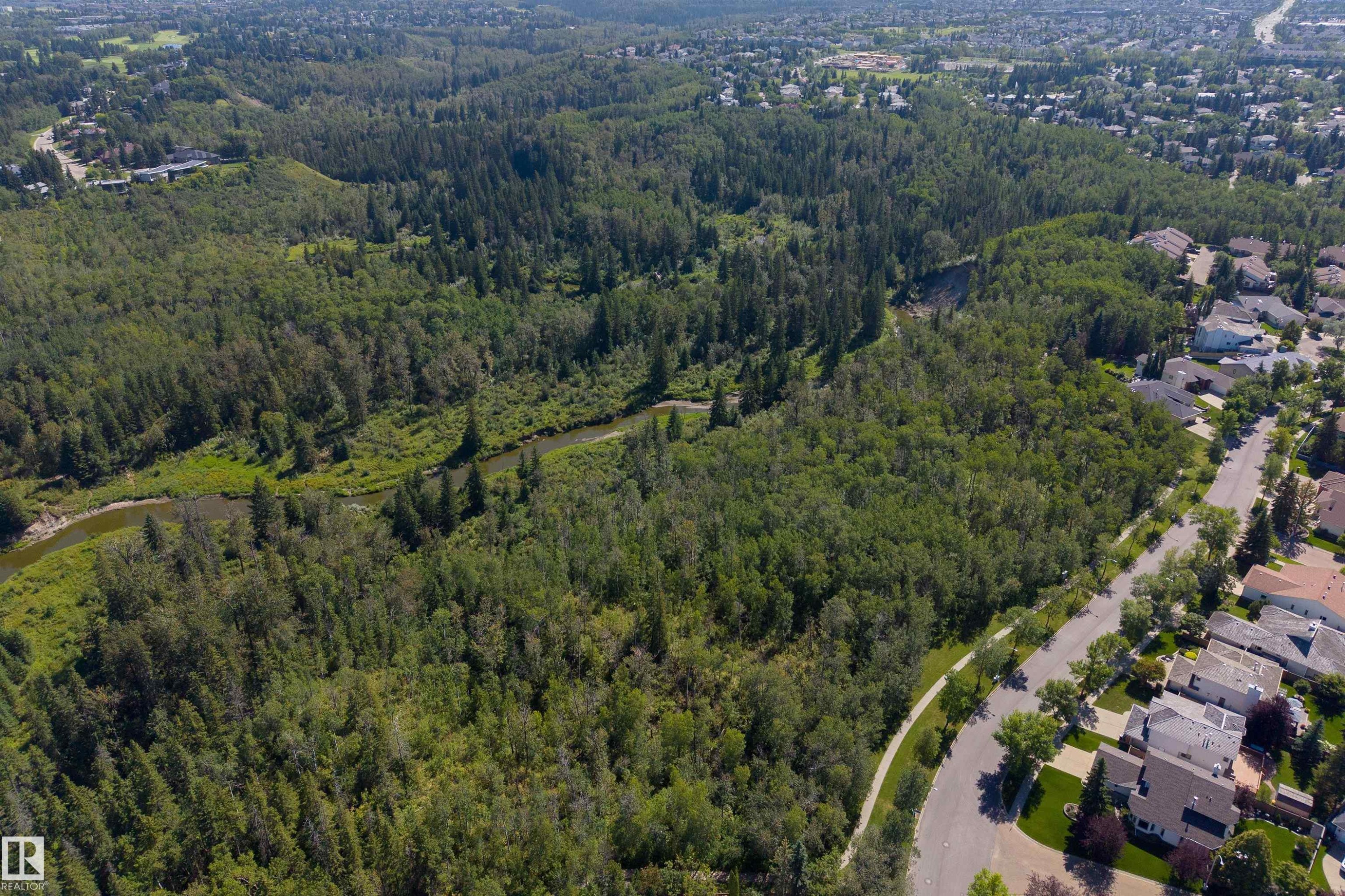 Mature trees and lush greenery border a residential street with multiple homes - #71 330 Bulyea Rd Nw, Edmonton, AB