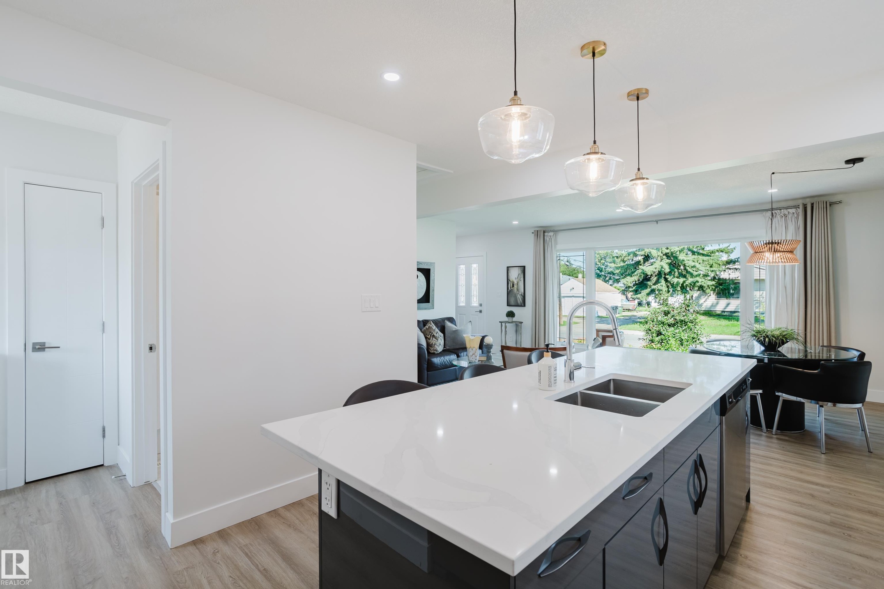 11455 111A Avenue Nw, Edmonton, AB - Indoor Photo Showing Kitchen With Double Sink