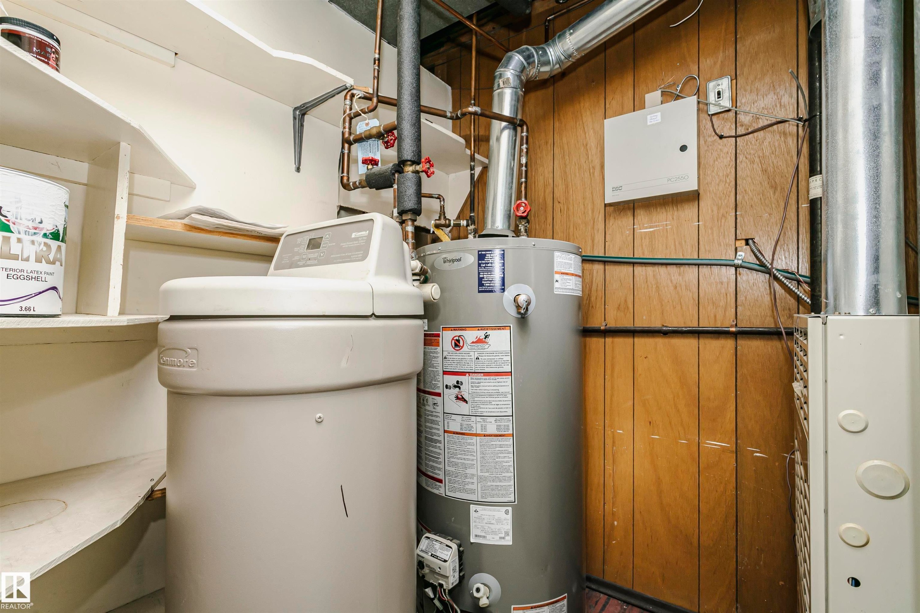 Built-in water softener, hot water heater, and furnace system - 11440 44A Avenue Nw, Edmonton, AB