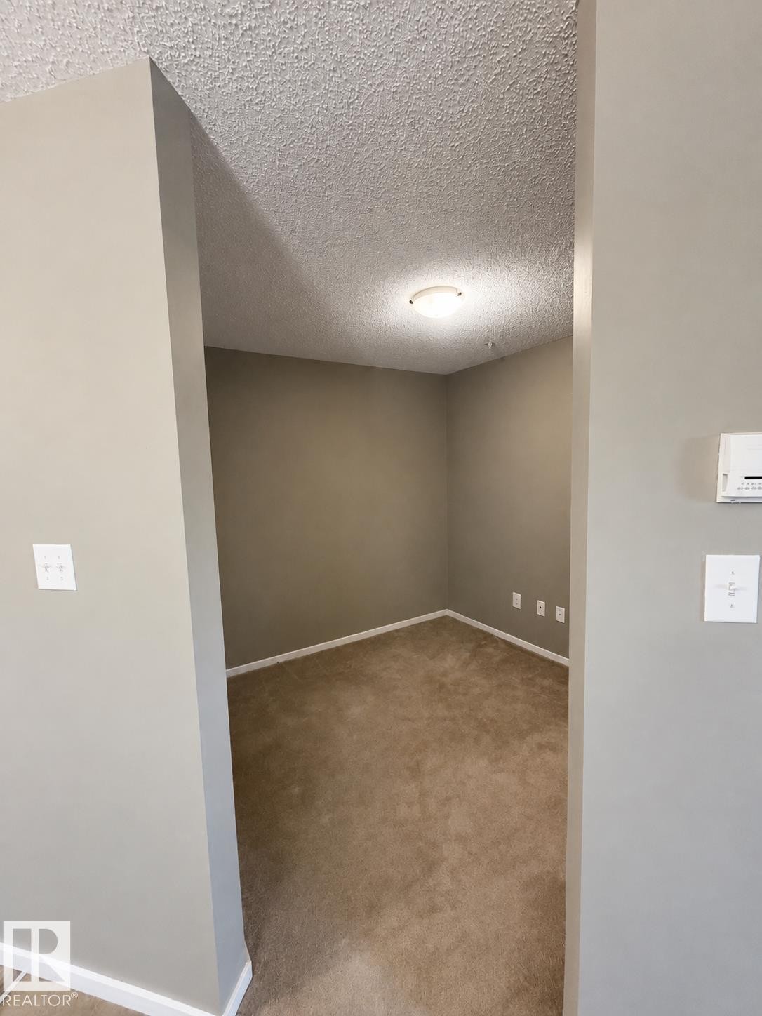 Carpeted room with neutral wall paint and a flush-mount ceiling light - #208 18122 77 St Nw, Edmonton, AB