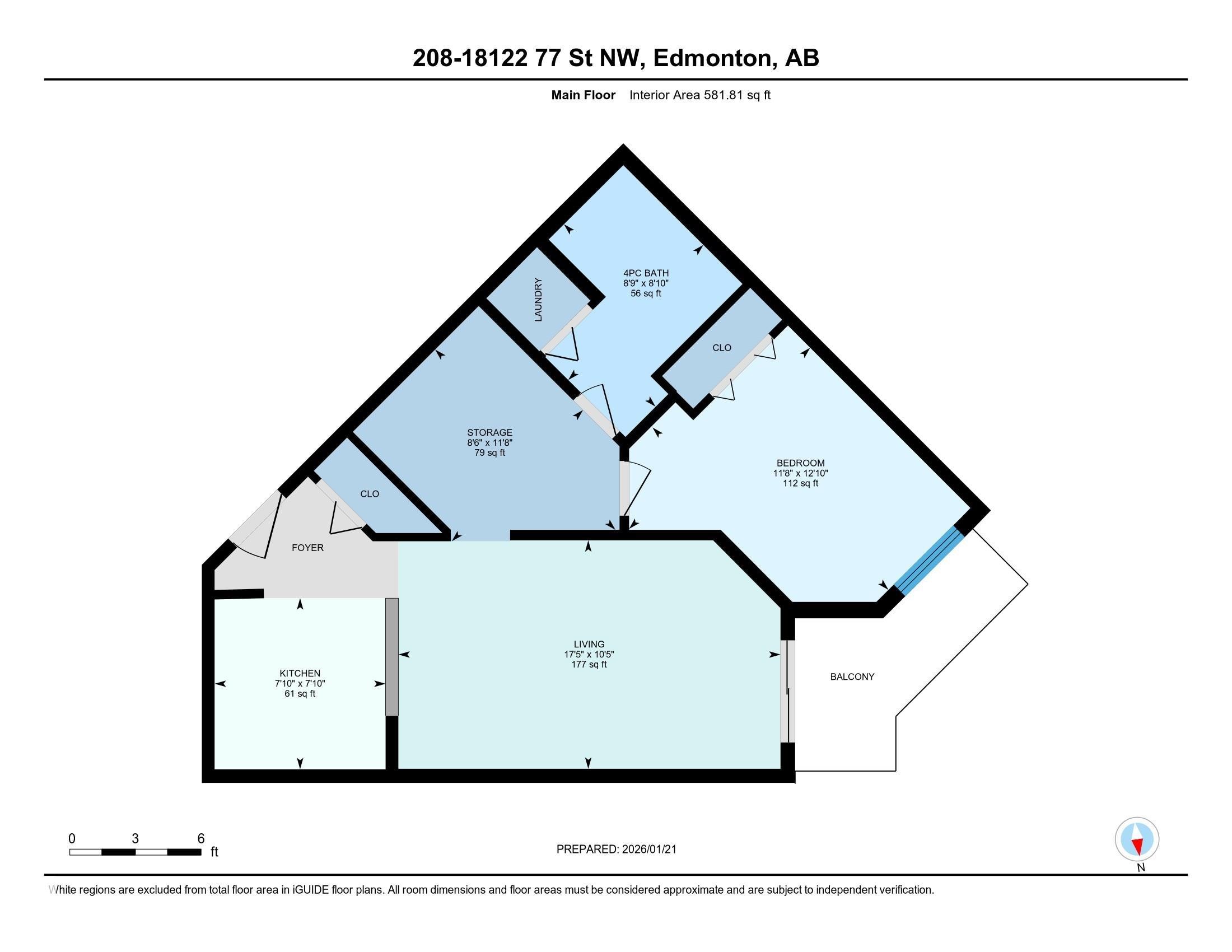 Floor plan - #208 18122 77 St Nw, Edmonton, AB