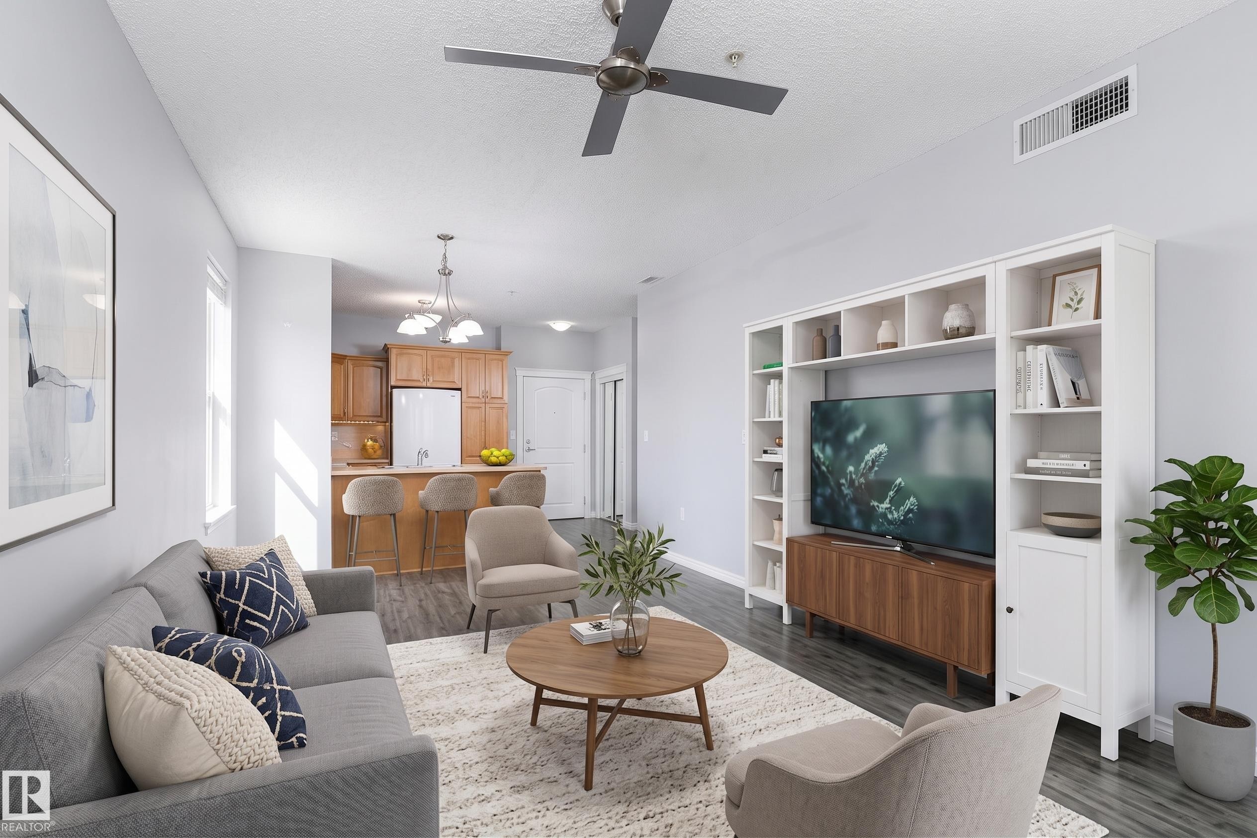 Virtual staging for Living Room - #314 9820 165 St Nw, Edmonton, AB