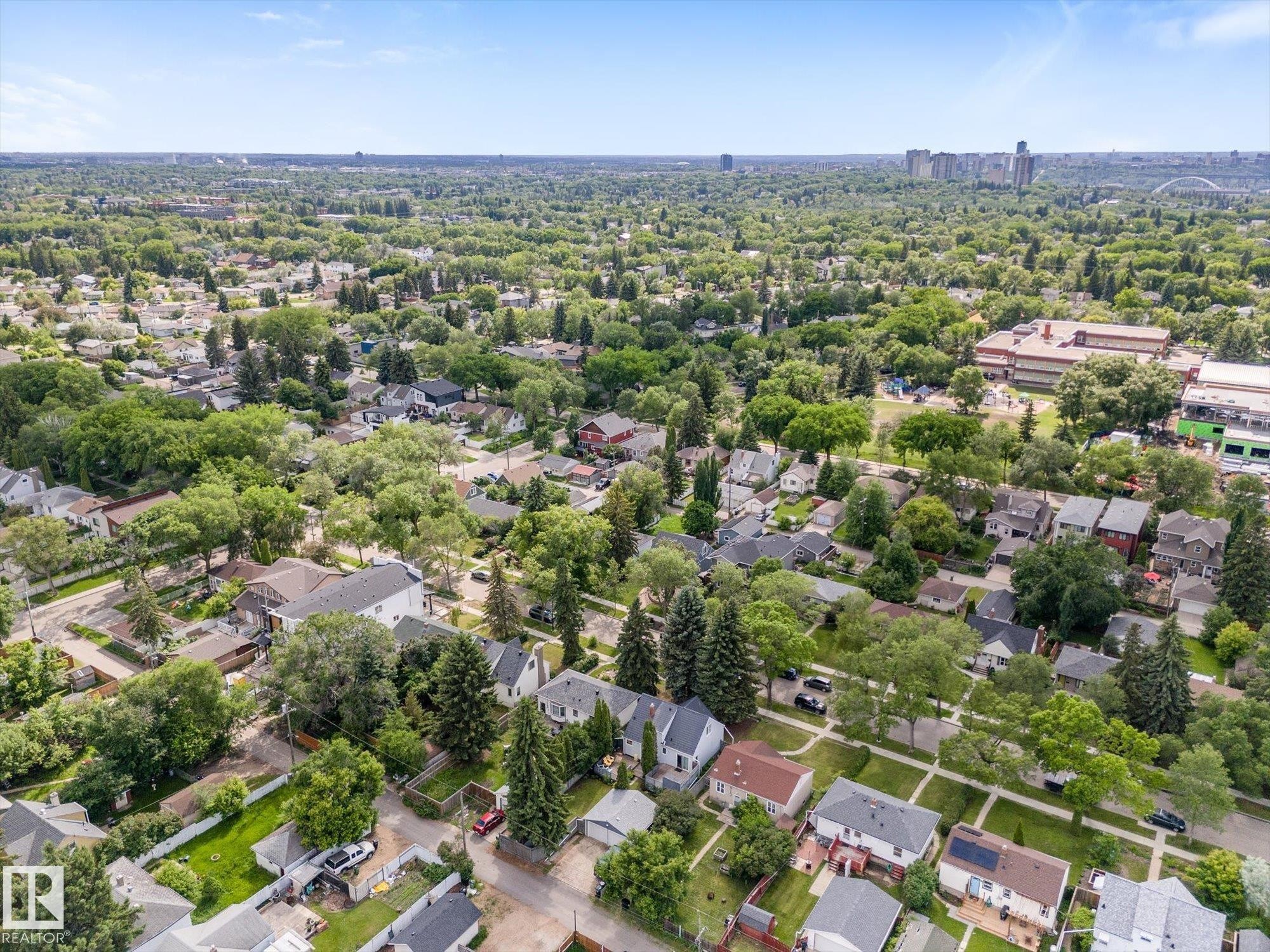 Expansive neighborhood featuring mature trees and established residential properties - 9315 86 Street Nw, Edmonton, AB