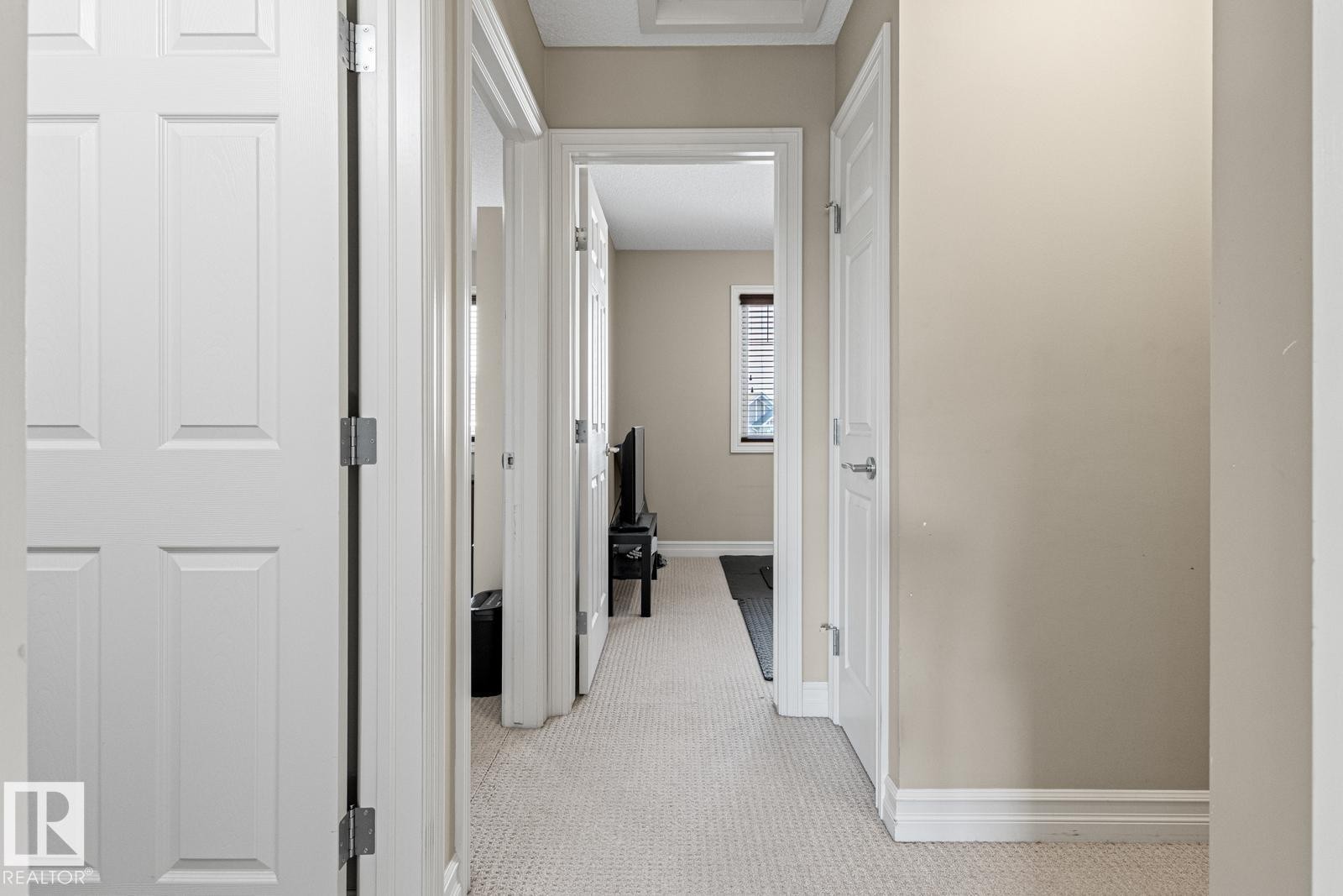 Neutral-toned walls complement the light-colored carpet flooring - 5319 3 Avenue Sw, Edmonton, AB