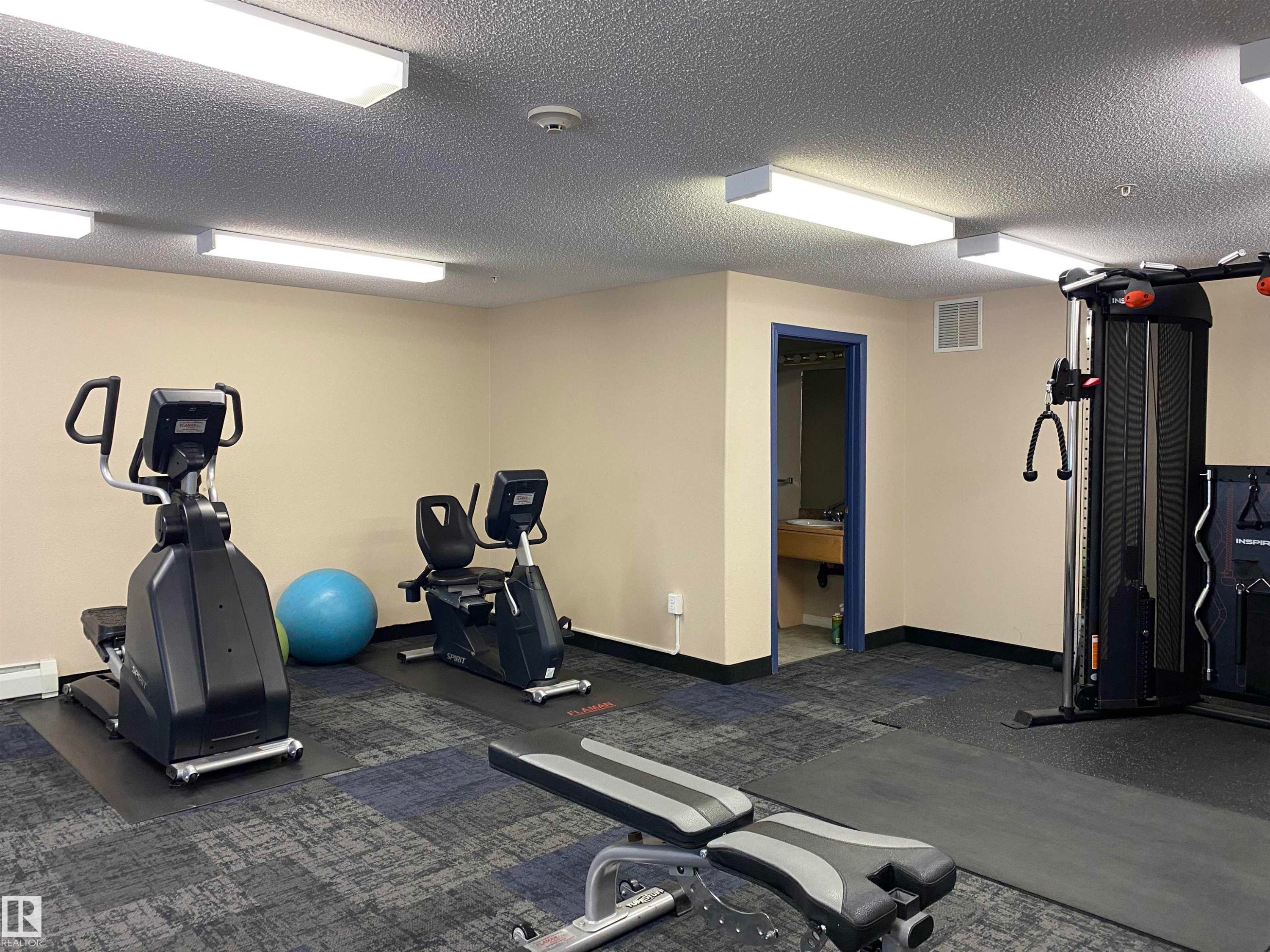 #105 155 Edwards Dr Sw, Edmonton, AB - Indoor Photo Showing Gym Room