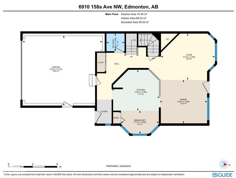 Main floor plan - 6910 158A Avenue Nw, Edmonton, AB