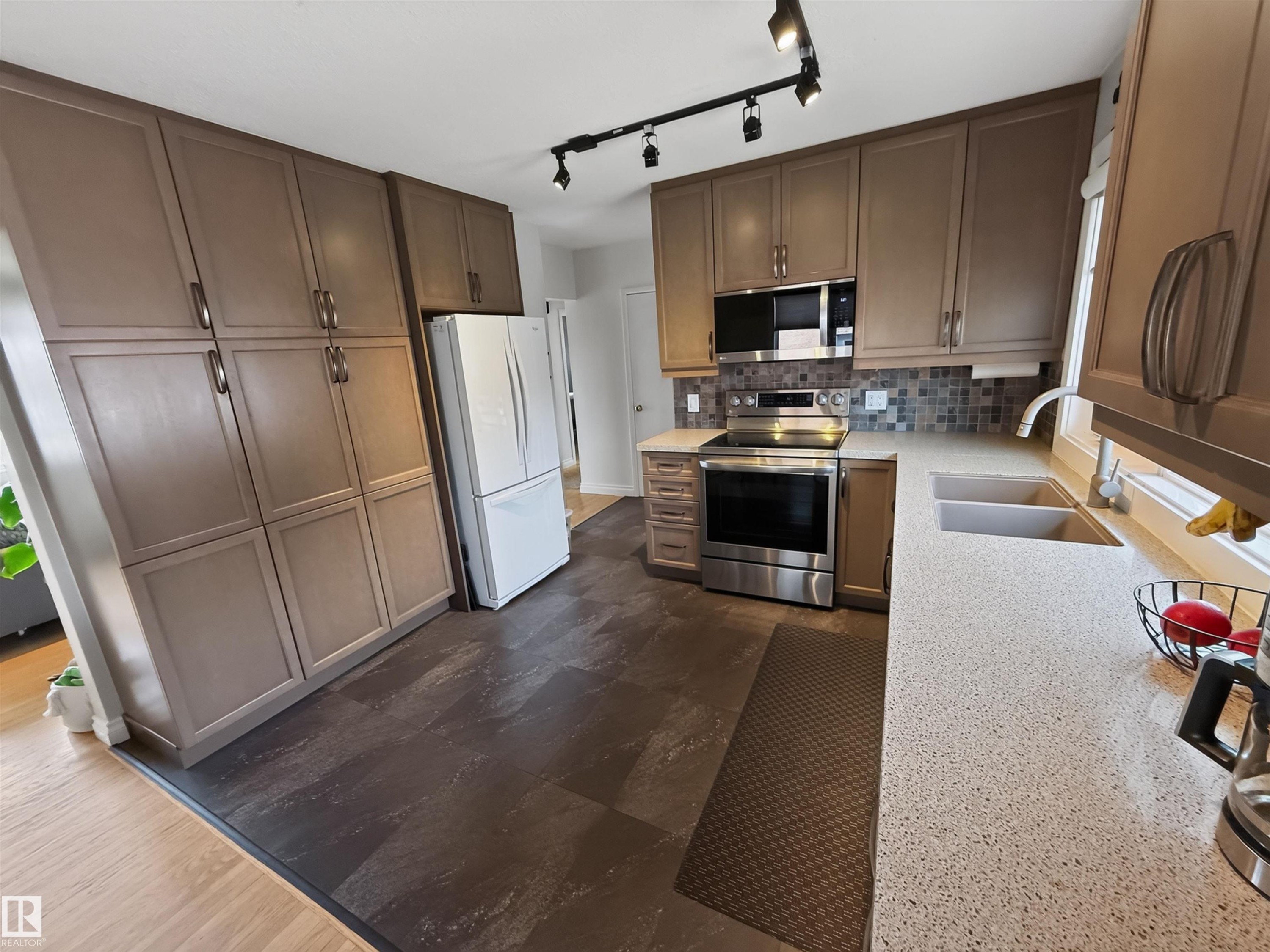 16046 95 Avenue Nw, Edmonton, AB - Indoor Photo Showing Kitchen With Double Sink