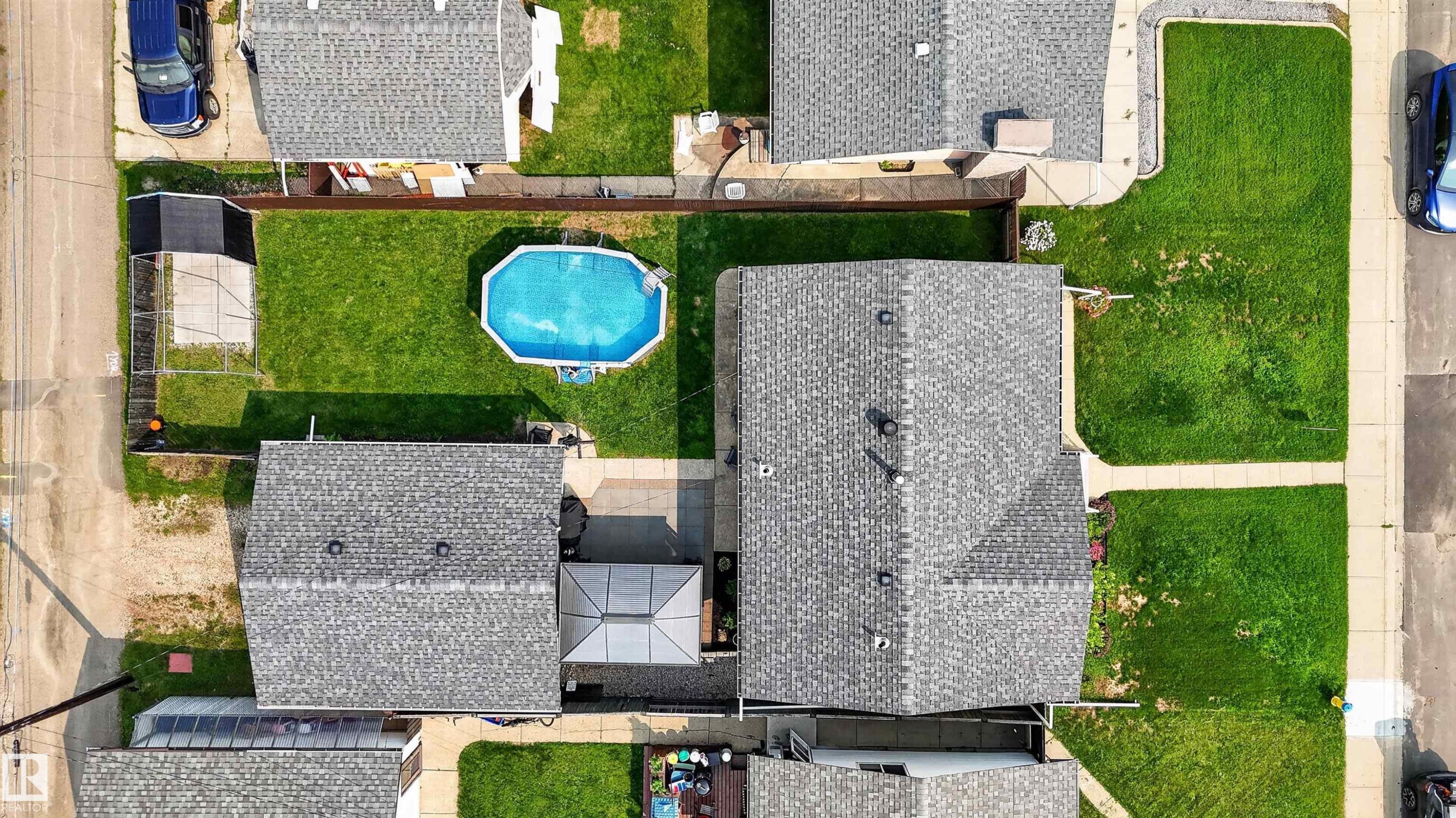 16046 95 Avenue Nw, Edmonton, AB - Outdoor With Above Ground Pool With Deck Patio Veranda