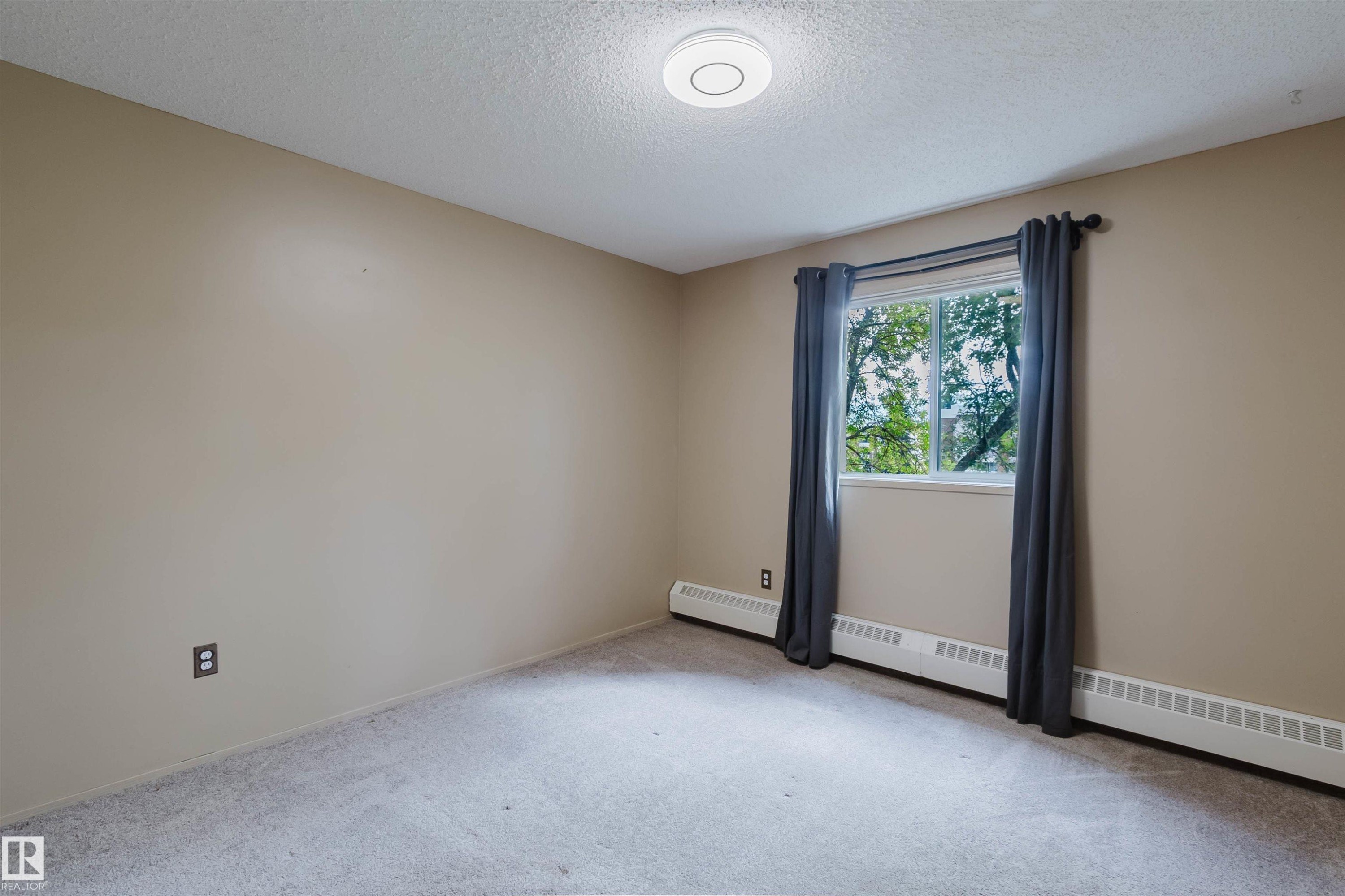 Neutral-toned walls complement the textured carpet flooring - #316 17109 67 Av Nw, Edmonton, AB