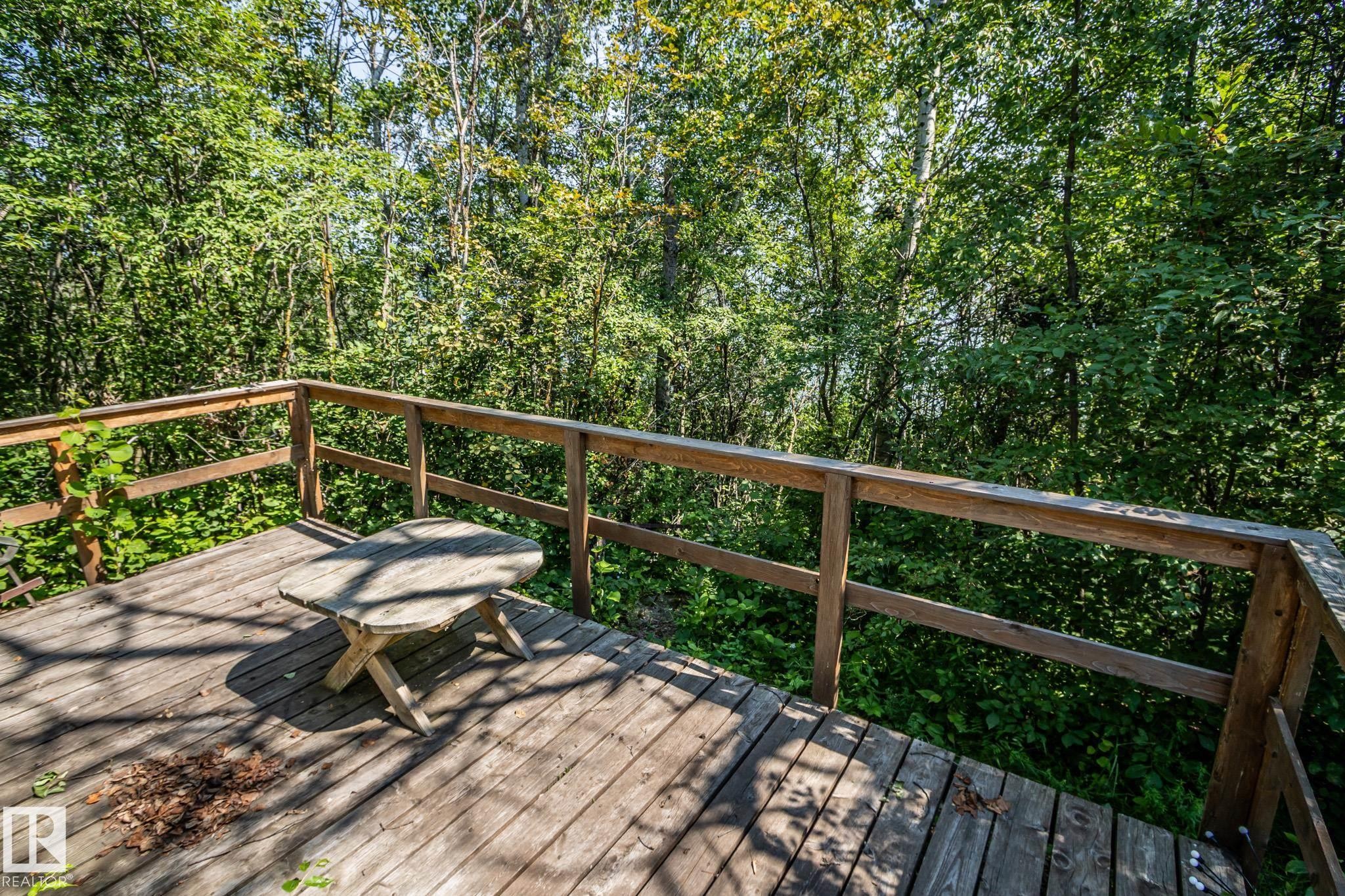 Expansive outdoor deck featuring wood flooring and a natural wood railing - 811 59209 Range Rd 95A, Rural St. Paul County, AB - Outdoor With Deck Patio Veranda