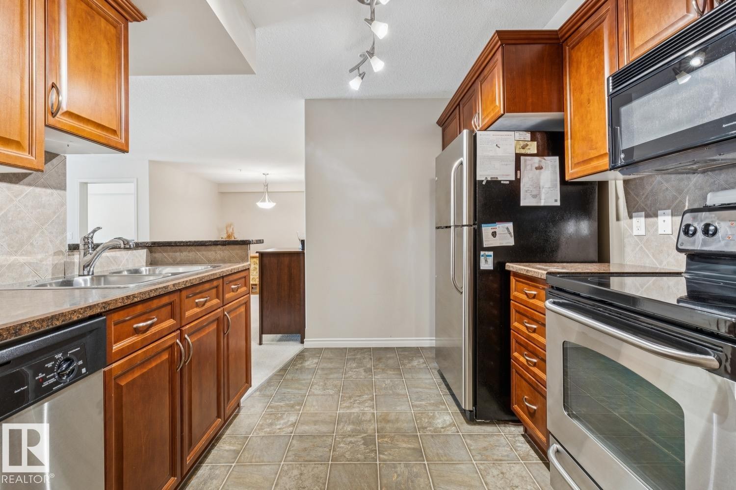 #113 7510 89 St Nw, Edmonton, AB - Indoor Photo Showing Kitchen With Double Sink
