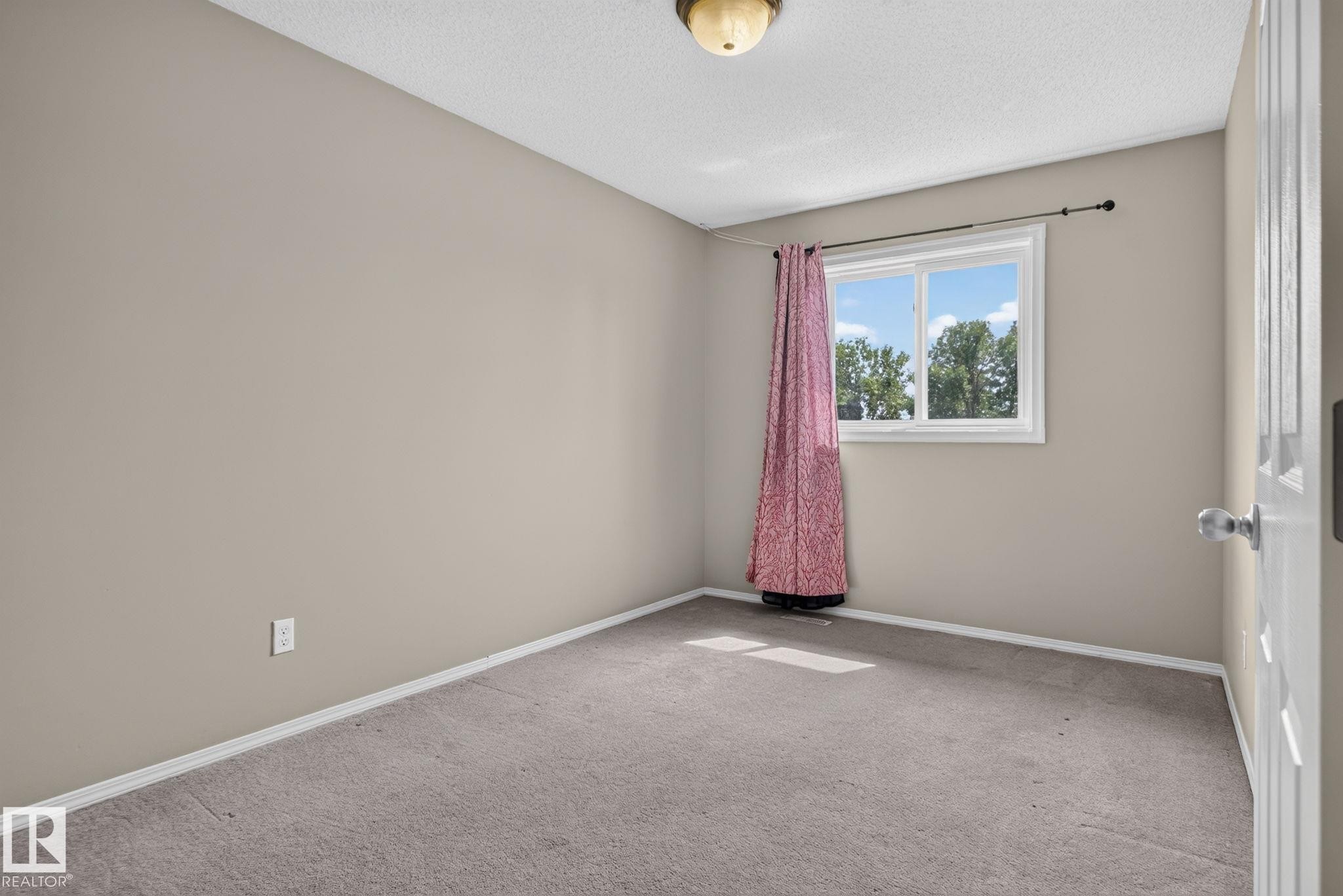 Neutral wall paint, carpeted flooring, white window trim, and overhead lighting - 8923 173 Avenue Nw, Edmonton, AB