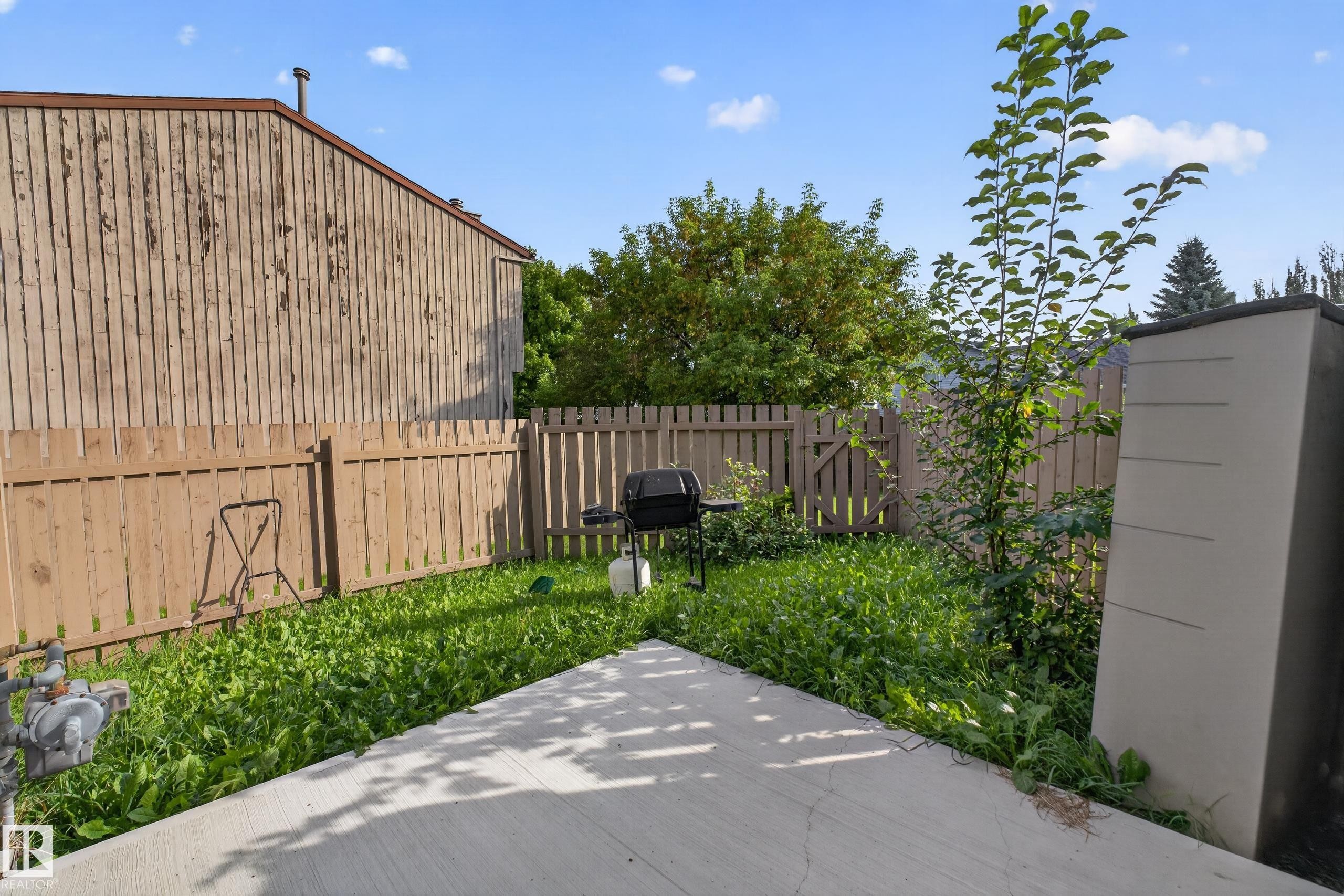 Defined patio area with concrete surfacing - 17749 95 Street Nw, Edmonton, AB