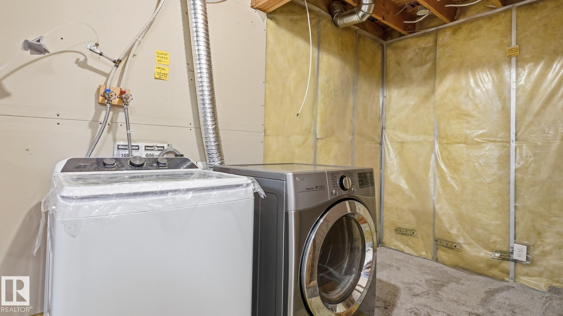 Utility area with concrete flooring and exposed ceiling joists - 2117 36 Avenue Nw, Edmonton, AB