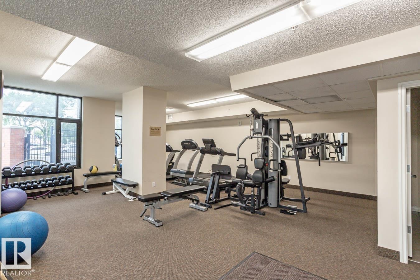 #1103 9020 Jasper Av Nw, Edmonton, AB - Indoor Photo Showing Gym Room
