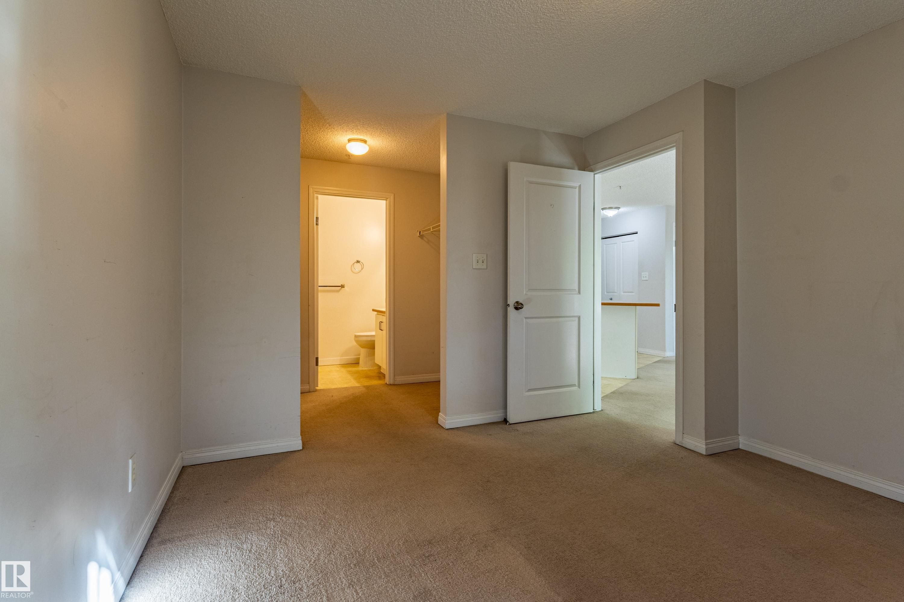 Neutral wall paint, carpeted flooring, white interior doors, and overhead lighting - #316 11325 83 St Nw, Edmonton, AB