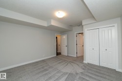 Neutral-toned walls complement the light gray carpet - 