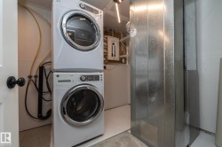 Stackable laundry appliances with a front-loading washer and dryer - 