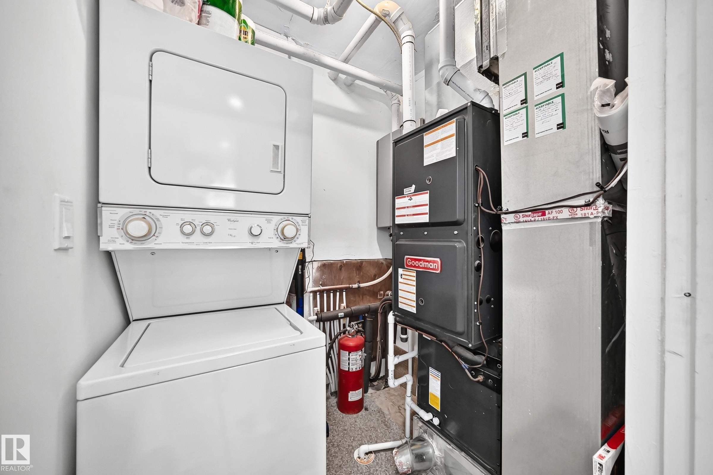 Stacked washer and dryer unit - Garden Suite - 12045 64 Street Nw, Edmonton, AB