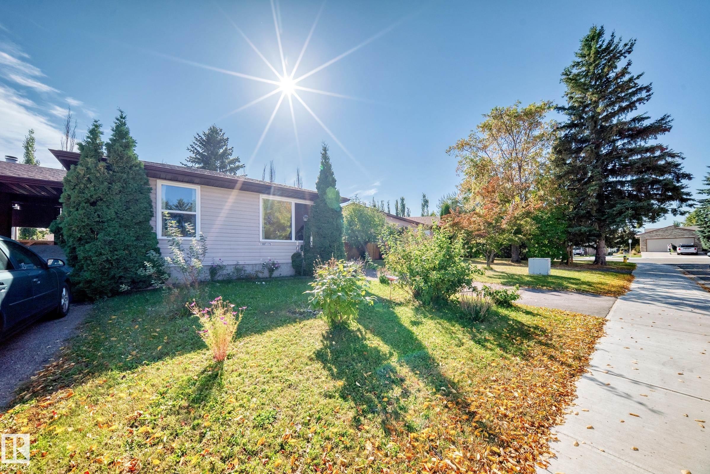 Single-story residence featuring light-colored siding and a covered carport - 11007 173A Avenue Nw, Edmonton, AB