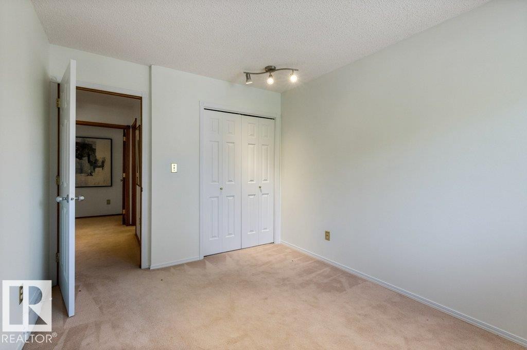 Wall-to-wall carpeting with built-in closet and overhead track lighting - 507 Burton Close Nw, Edmonton, AB