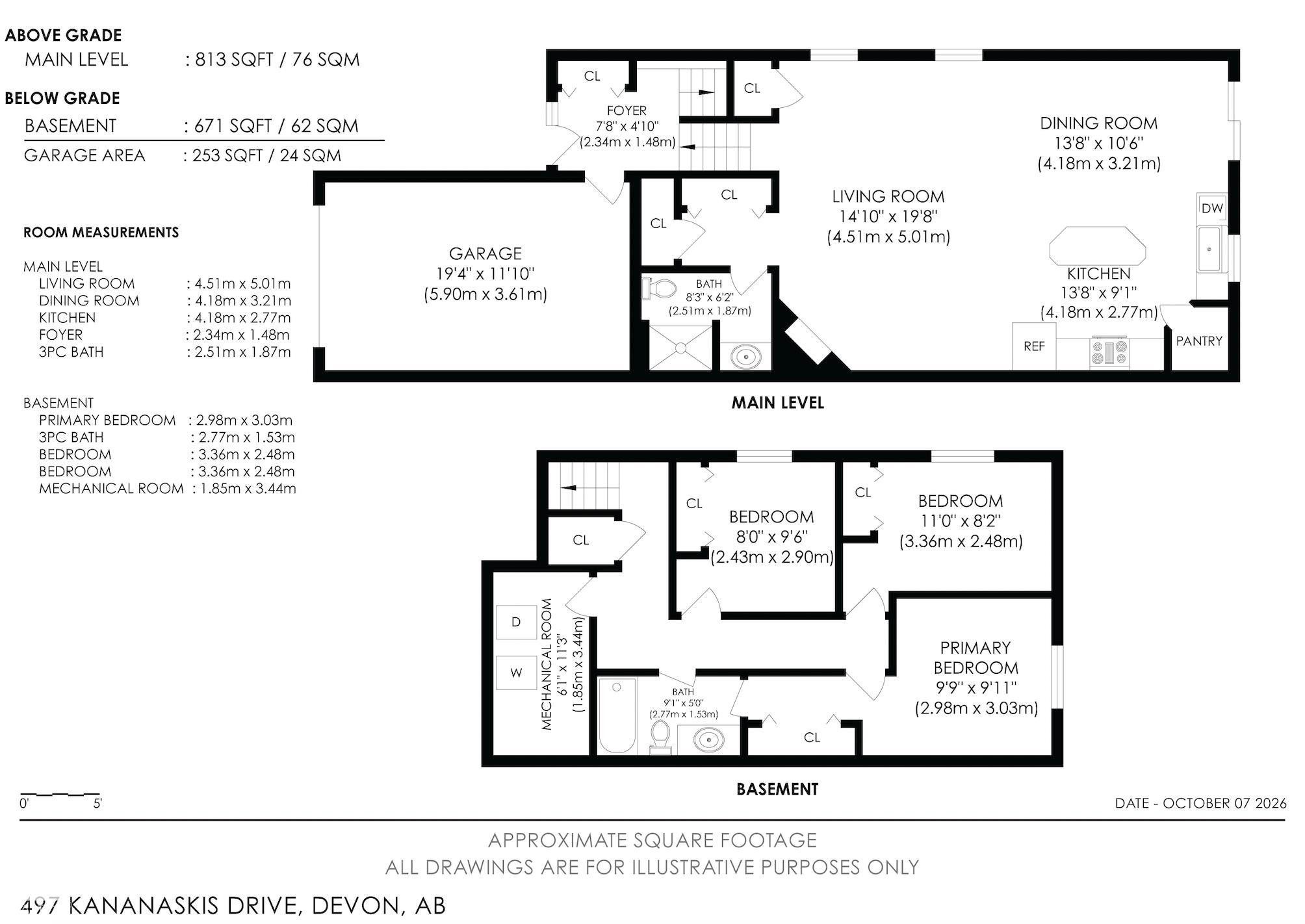 Enclosed garage space featuring painted drywall, concrete flooring, and an automated overhead door opener - 497 Kananaskis Drive, Devon, AB