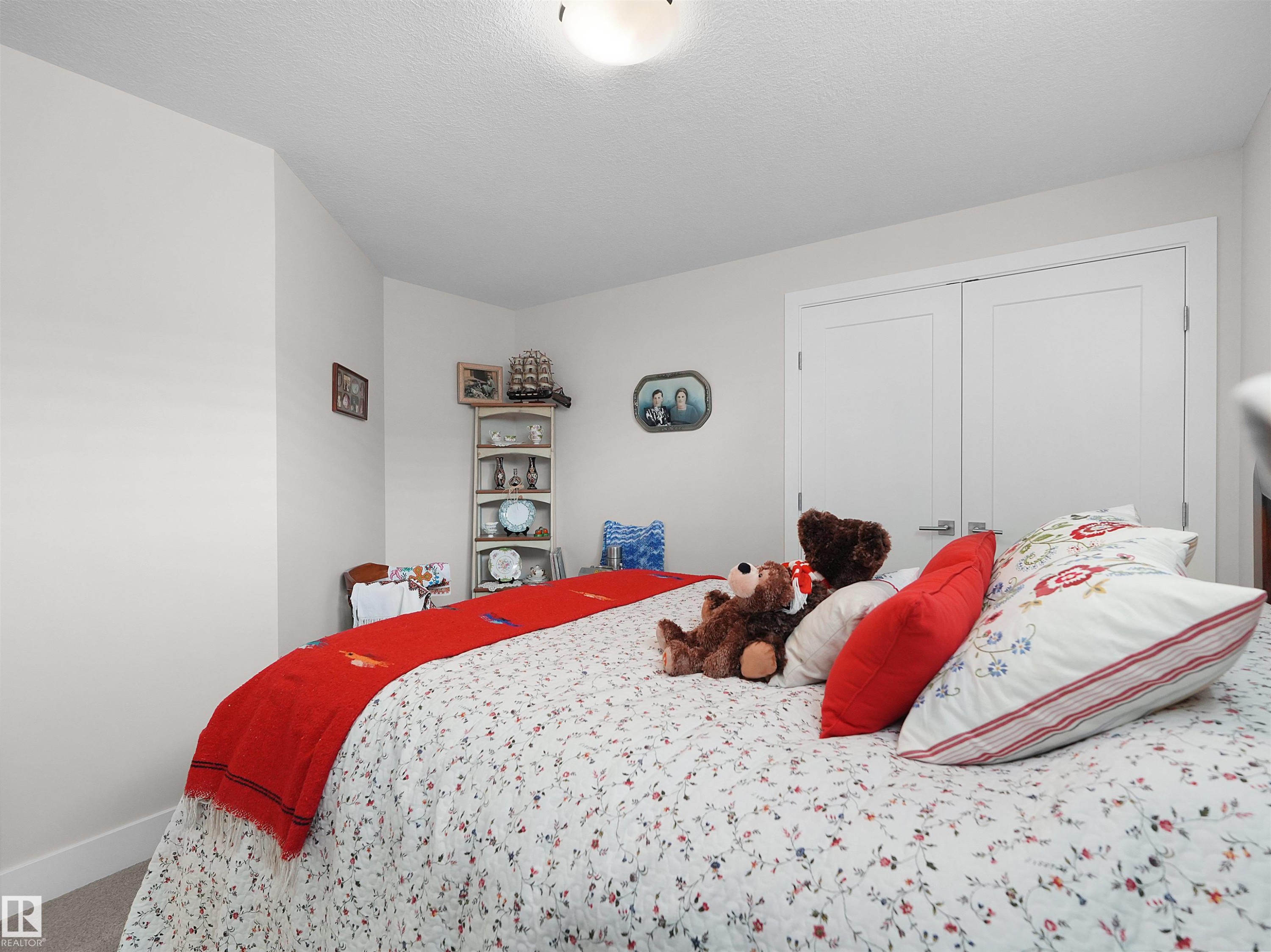 White double doors, light-colored walls, and a built-in corner shelving unit - 904 Wood Place Nw, Edmonton, AB