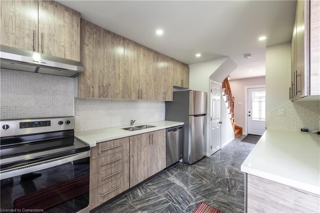 49 Cameron Avenue N, Hamilton, ON - Indoor Photo Showing Kitchen With Stainless Steel Kitchen With Double Sink