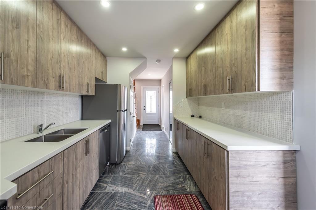 49 Cameron Avenue N, Hamilton, ON - Indoor Photo Showing Kitchen With Double Sink