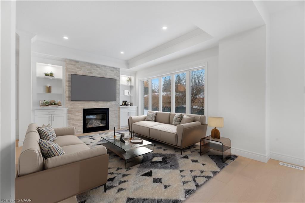 22 Roselawn Avenue, Ancaster, ON - Indoor Photo Showing Living Room With Fireplace