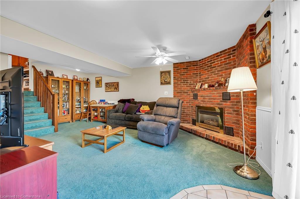 43 Everest Street, Hamilton, ON - Indoor Photo Showing Living Room With Fireplace