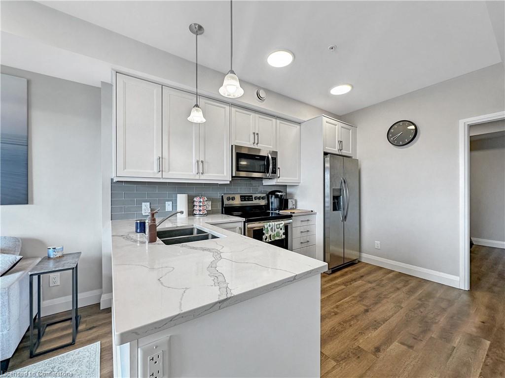 409-64 Main St N, Hagersville, ON - Indoor Photo Showing Kitchen With Stainless Steel Kitchen With Double Sink With Upgraded Kitchen