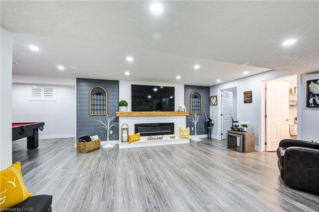 35 Lock Street, Innerkip, ON - Indoor Photo Showing Basement With Fireplace