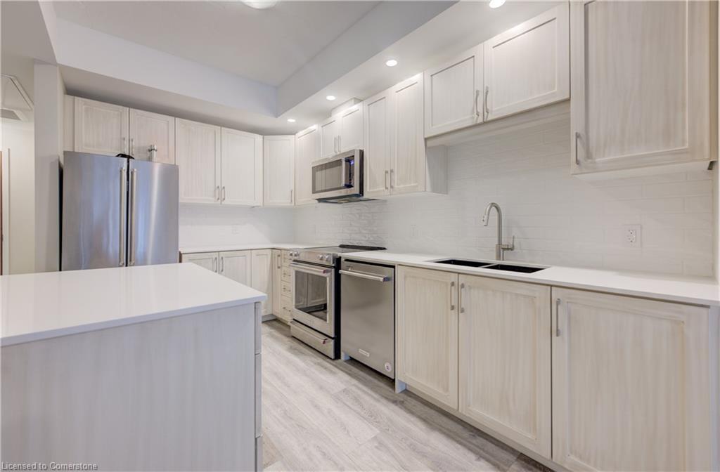 209-108 Garment Street, Kitchener, ON - Indoor Photo Showing Kitchen With Double Sink With Upgraded Kitchen