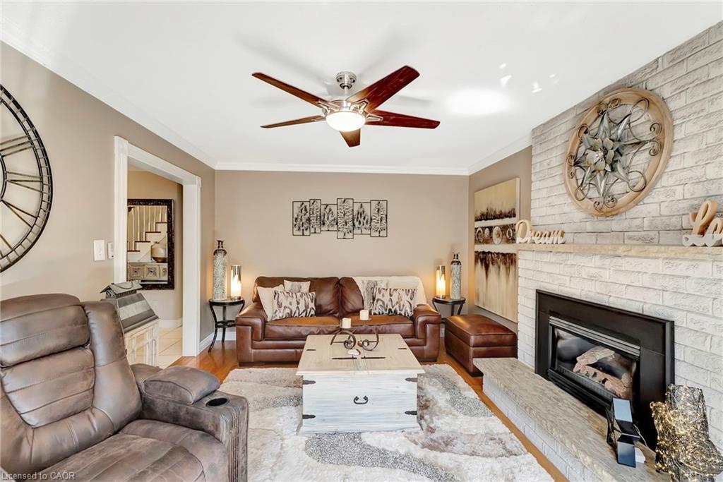 2325 Duncaster Drive, Burlington, ON - Indoor Photo Showing Living Room With Fireplace