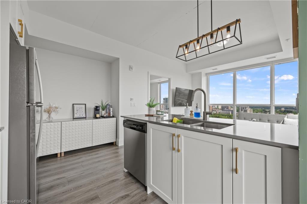 2305-108 Garment Street, Kitchener, ON - Indoor Photo Showing Kitchen With Double Sink
