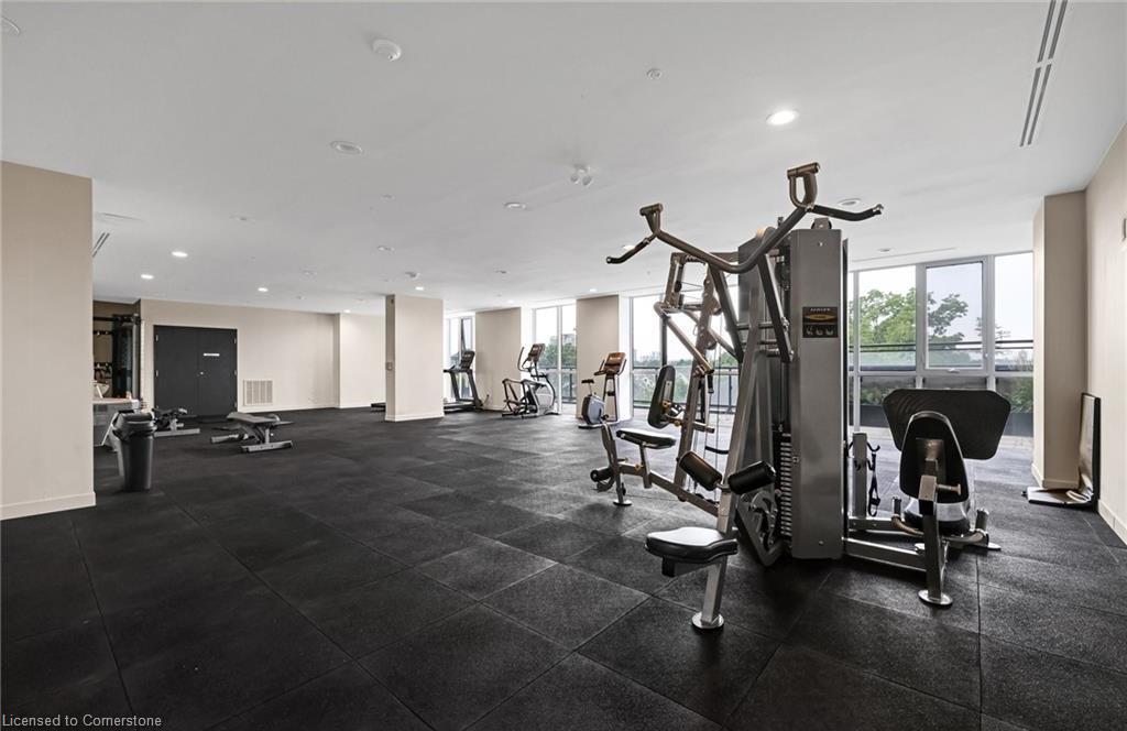807-128 King Street N, Waterloo, ON - Indoor Photo Showing Gym Room