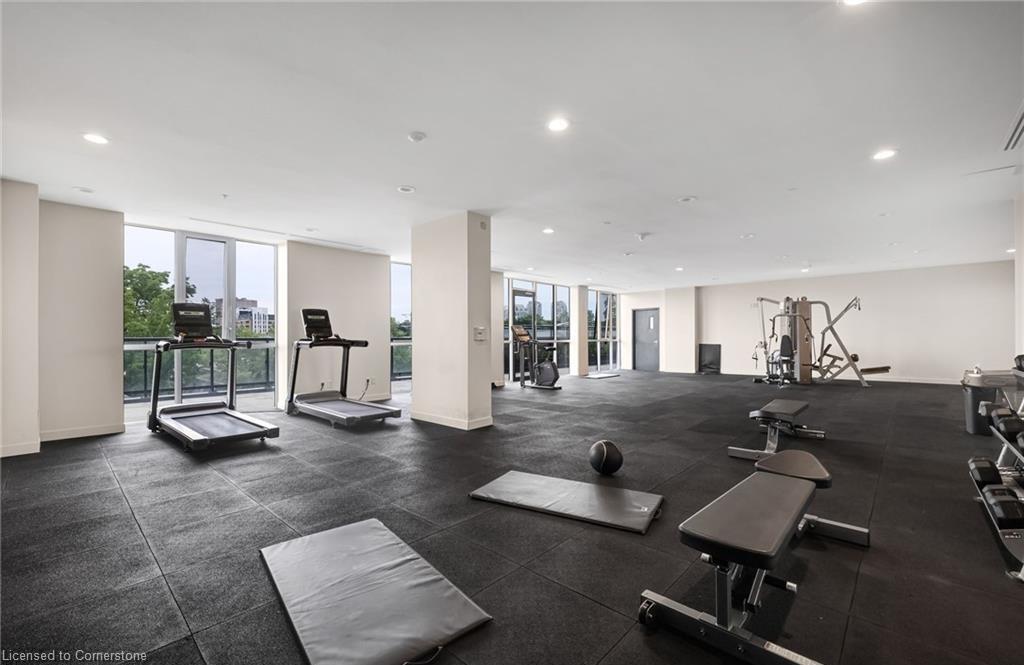 807-128 King Street N, Waterloo, ON - Indoor Photo Showing Gym Room