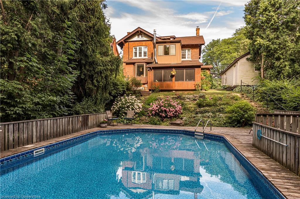 74 Chedoke Avenue, Hamilton, ON - Outdoor With In Ground Pool With Deck Patio Veranda With Backyard
